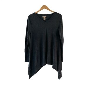 Vertical Design medium sweater gray v-neck